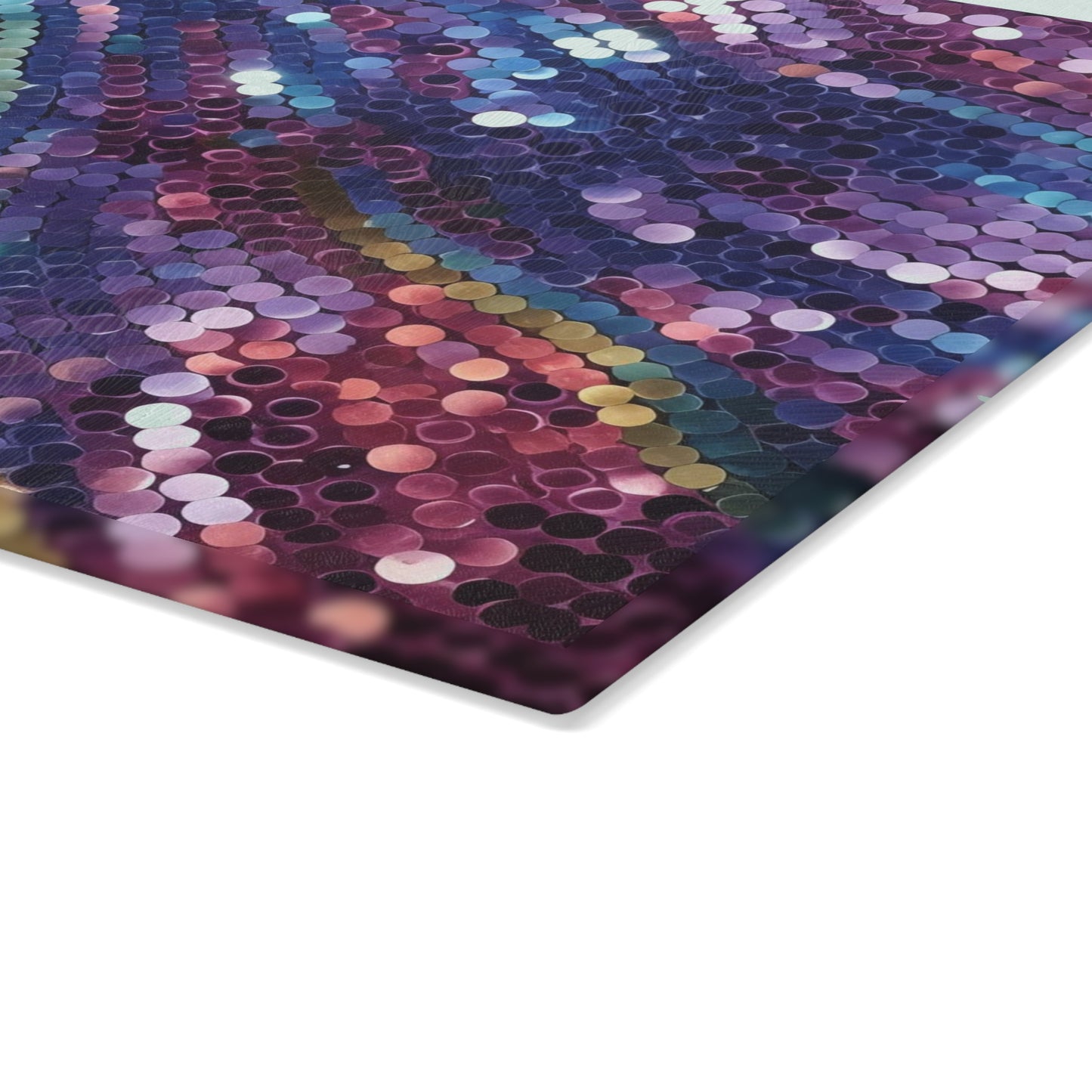 Dazzling Sequins Glass Cutting Board