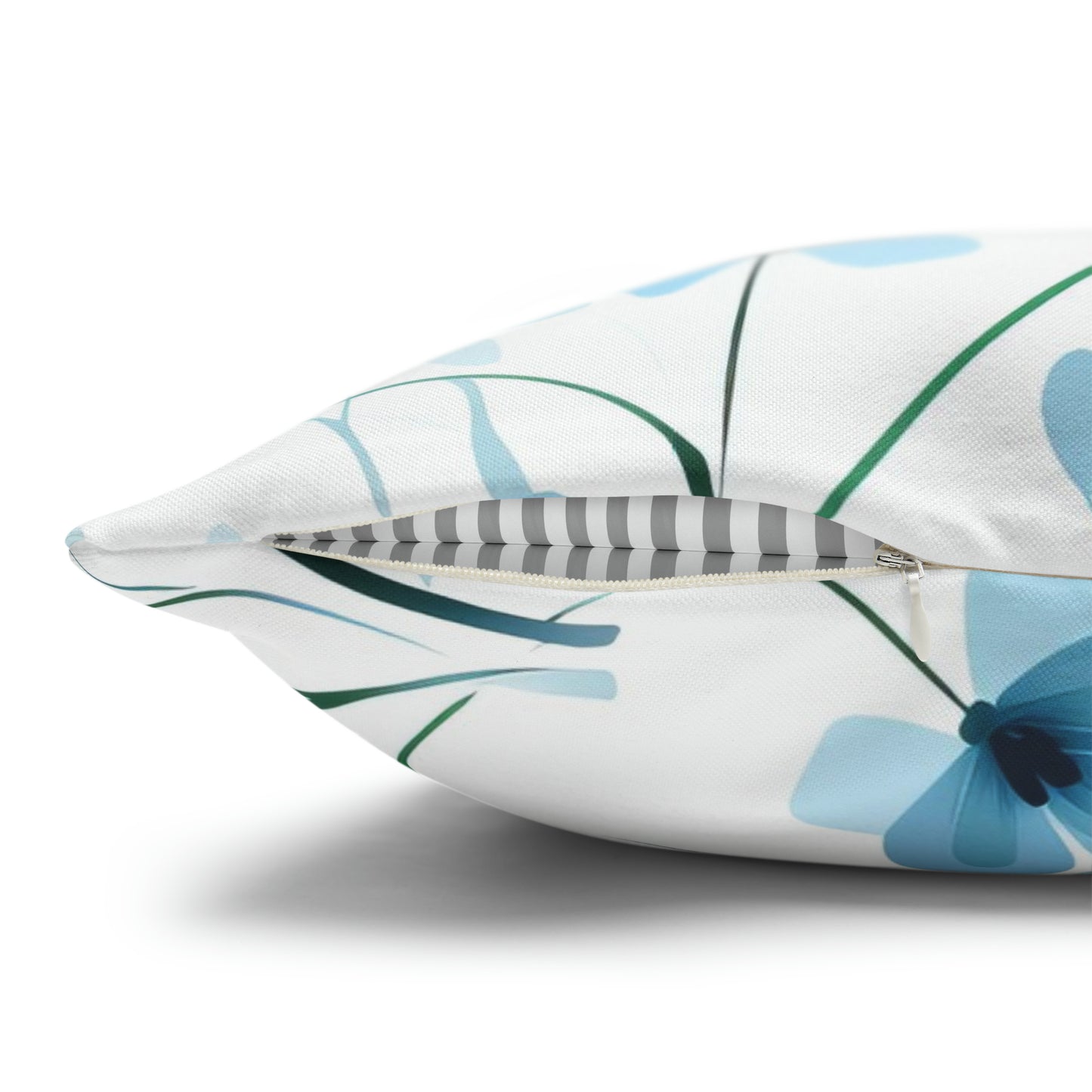 Dainty Sky Blue Wildflowers Square Pillow Case