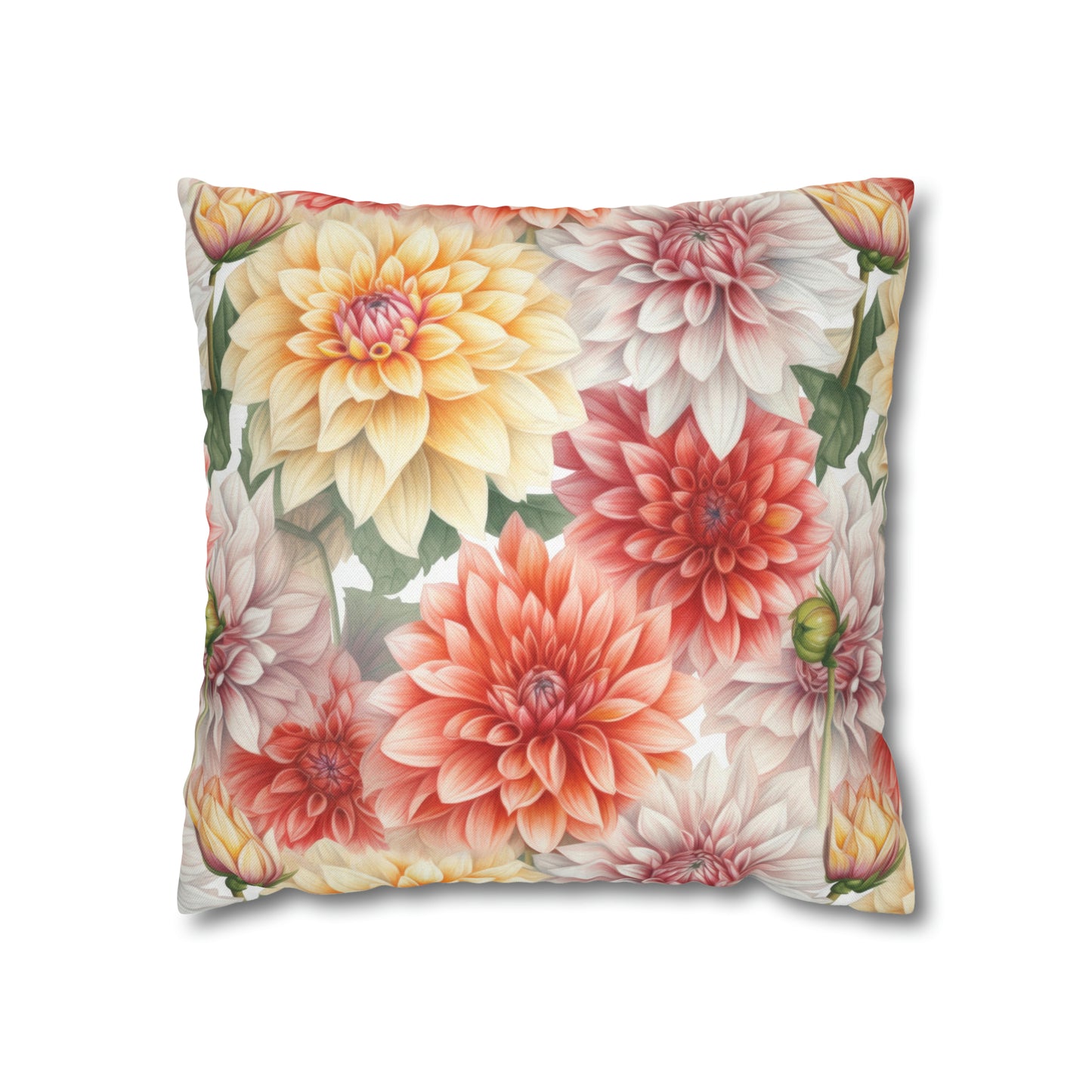 Dahlias Square Pillow Case