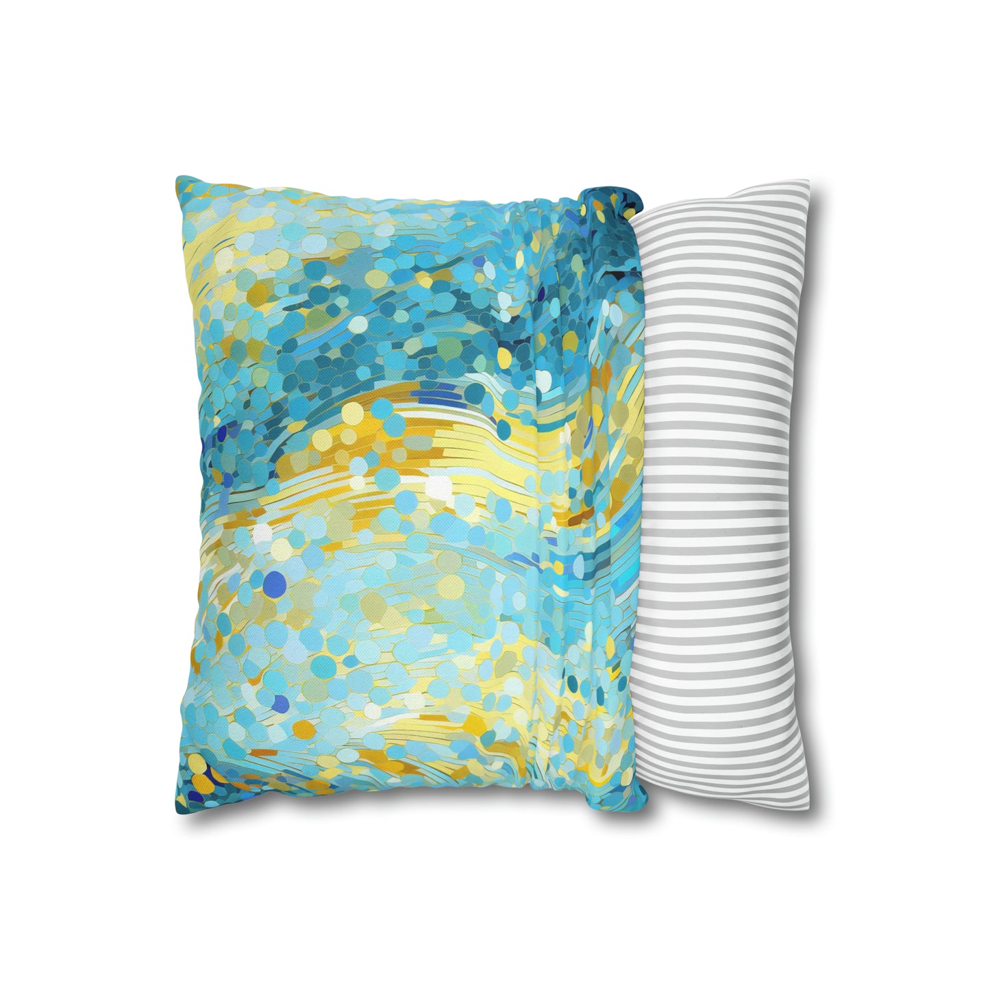 River of Gold Mosaic Square Pillow Case