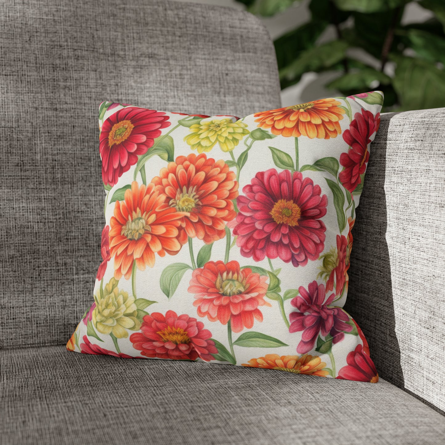 Zinnias Square Pillow Case