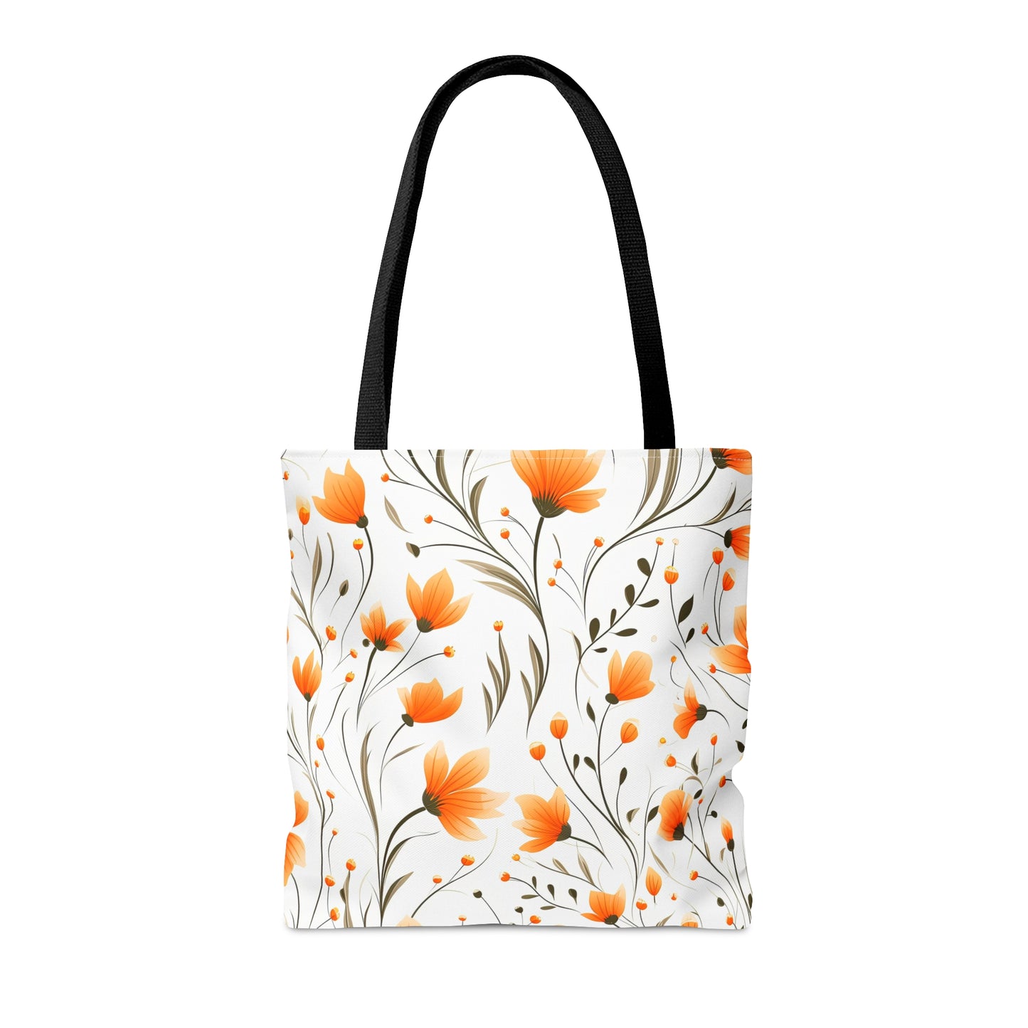 Orange Whimsy Wildflowers Tote Bag