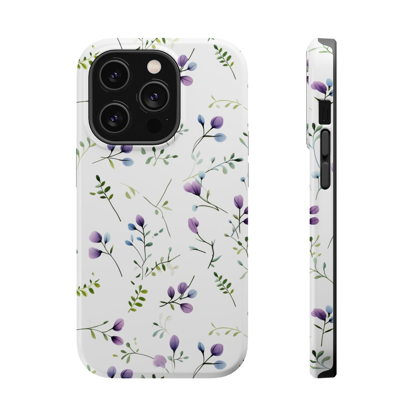 Dainty Purple Wildflowers MagSafe Tough iPhone Case