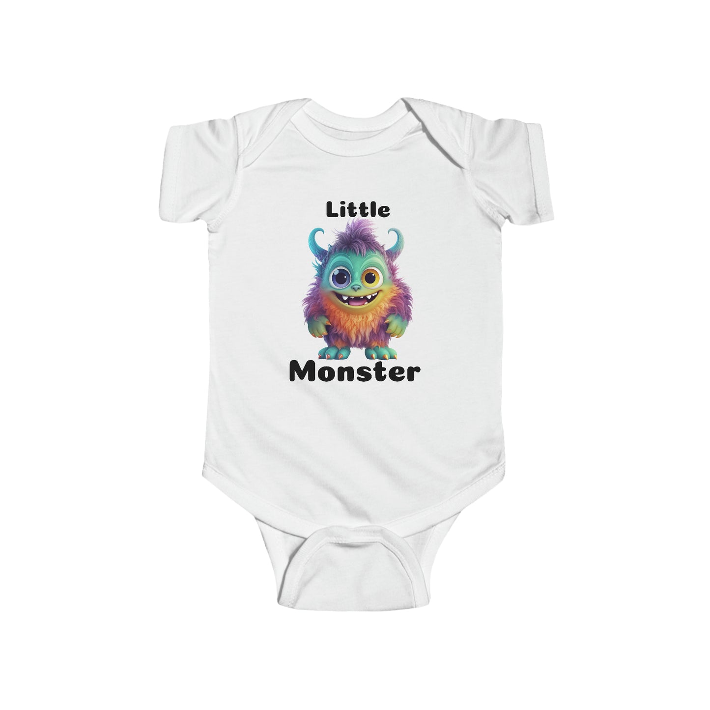 Purple Orange Little Monster Infant Fine Jersey Bodysuit
