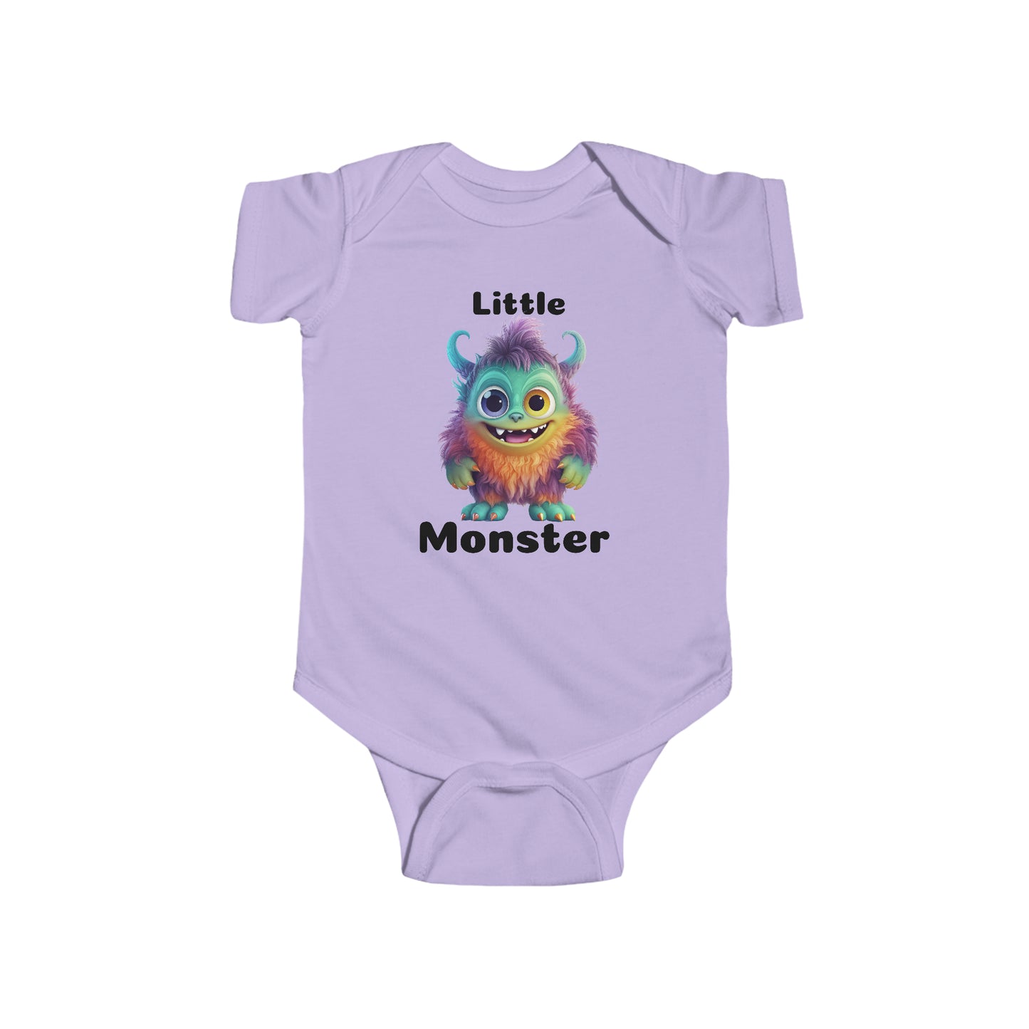 Purple Orange Little Monster Infant Fine Jersey Bodysuit