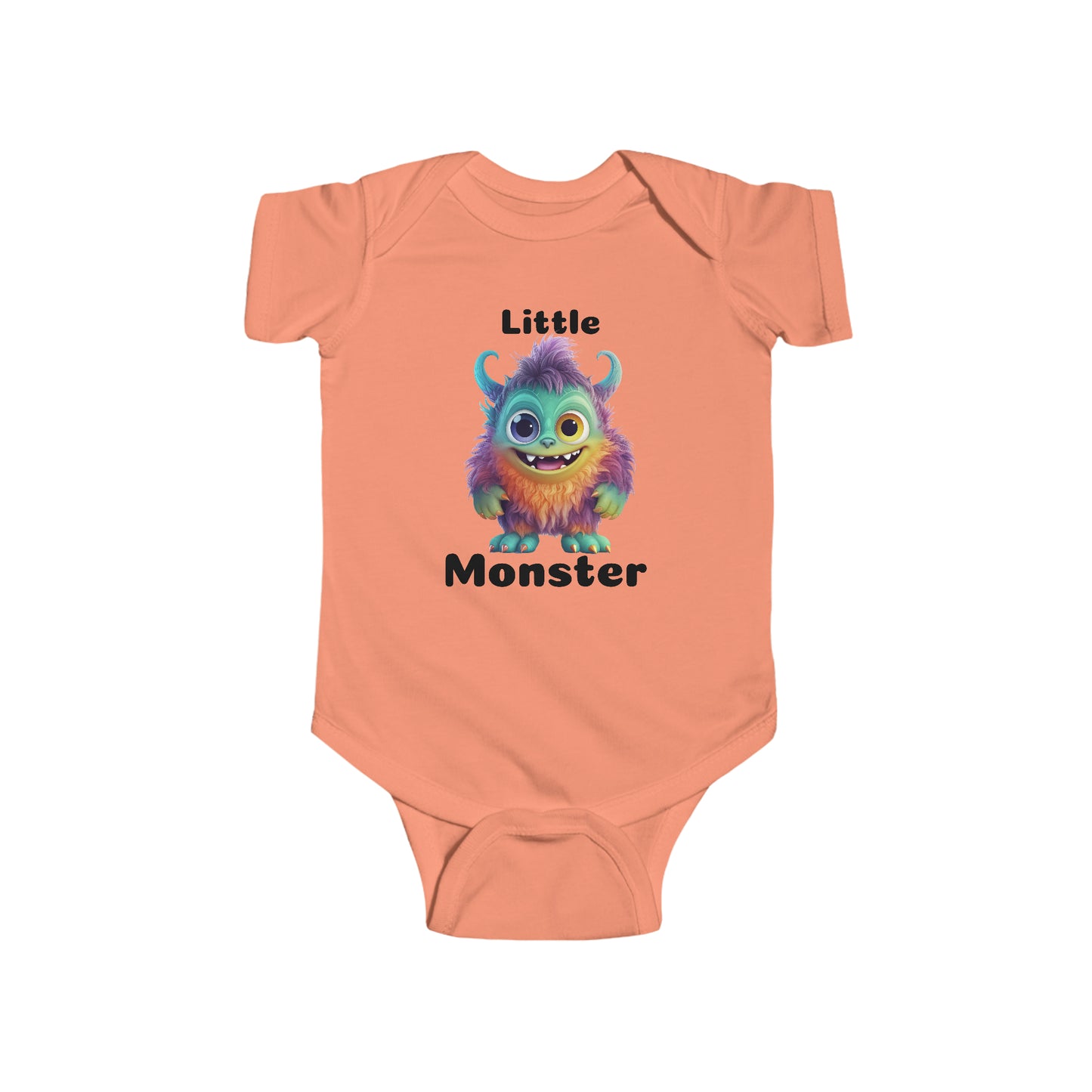 Purple Orange Little Monster Infant Fine Jersey Bodysuit