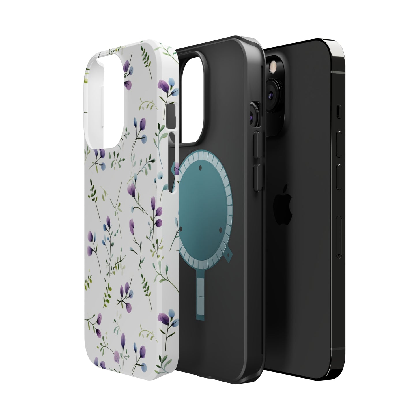 Dainty Purple Wildflowers MagSafe Tough iPhone Case