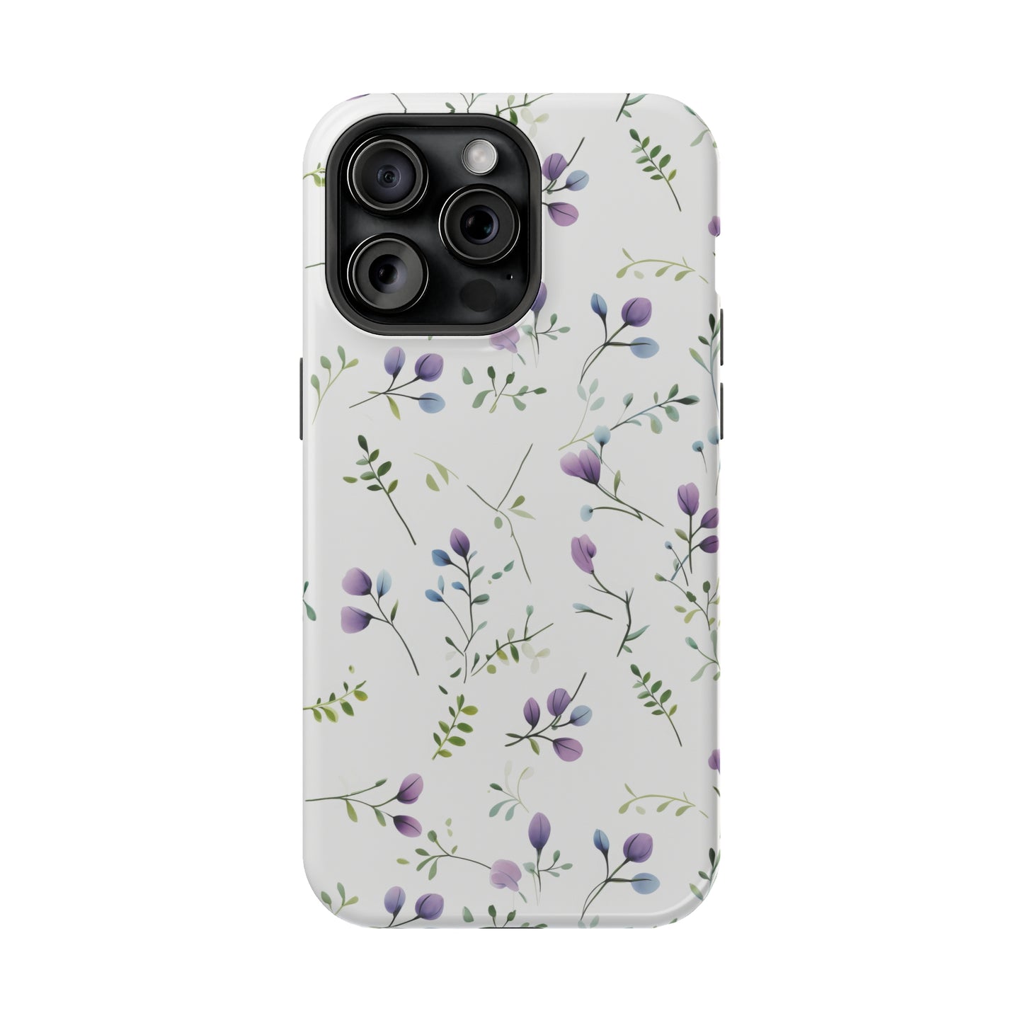 Dainty Purple Wildflowers MagSafe Tough iPhone Case