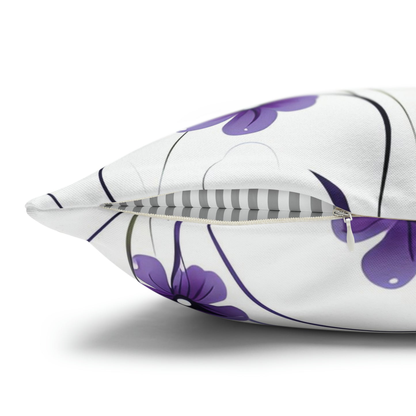 Purple Whimsy Wildflowers Square Pillow Case