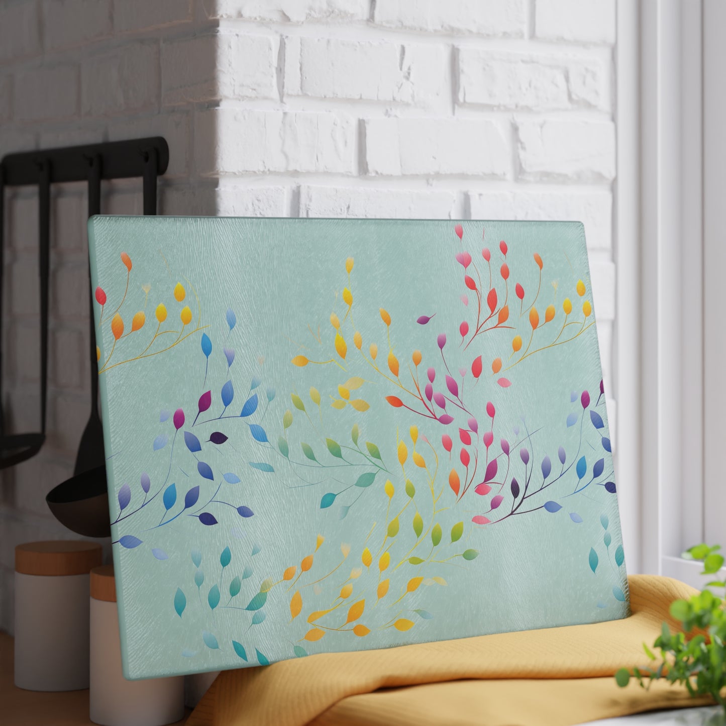 Prismatic Vines Glass Cutting Board