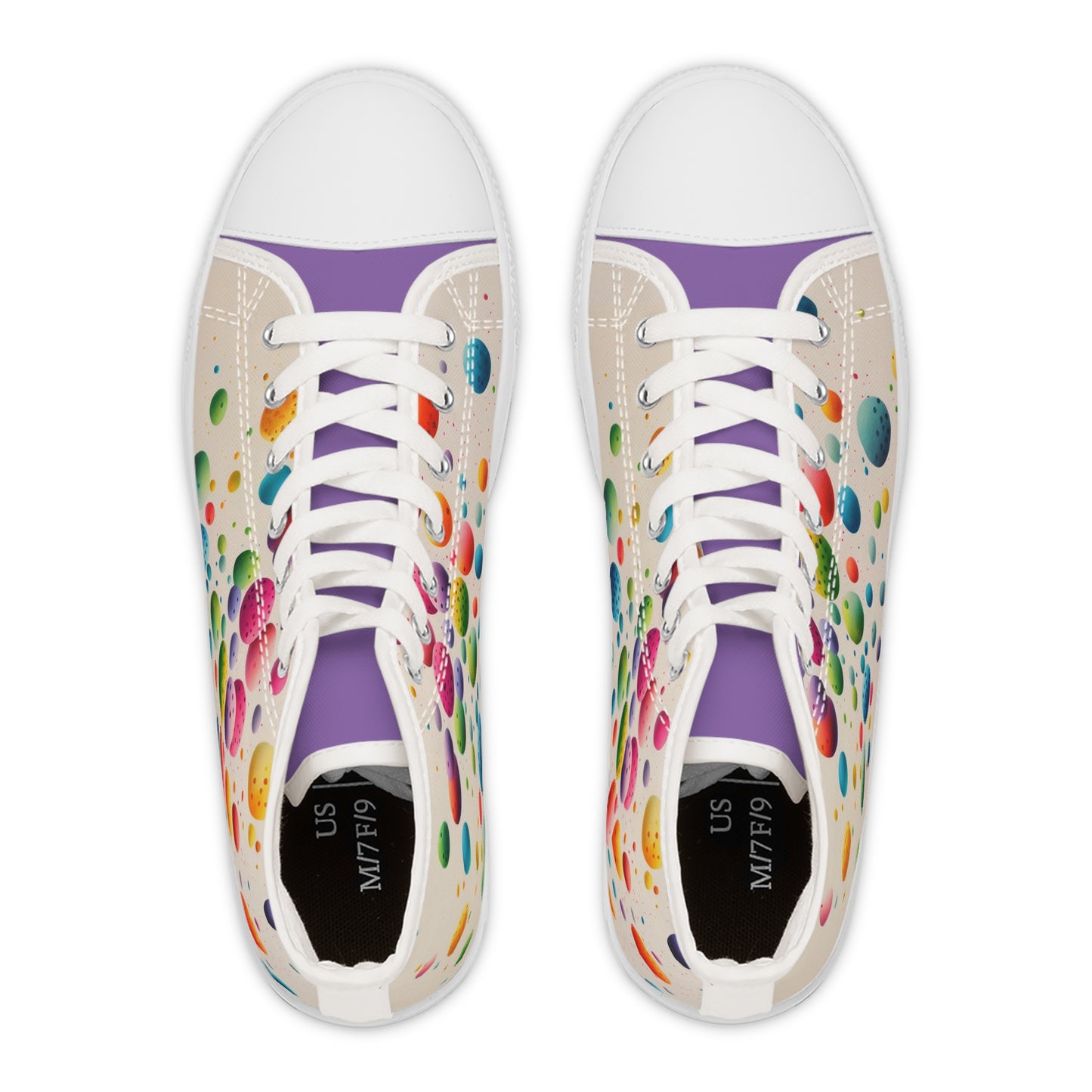 Multicolor Dots Women's High Top Sneakers