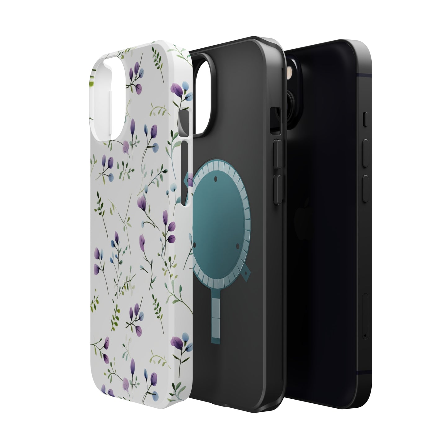 Dainty Purple Wildflowers MagSafe Tough iPhone Case