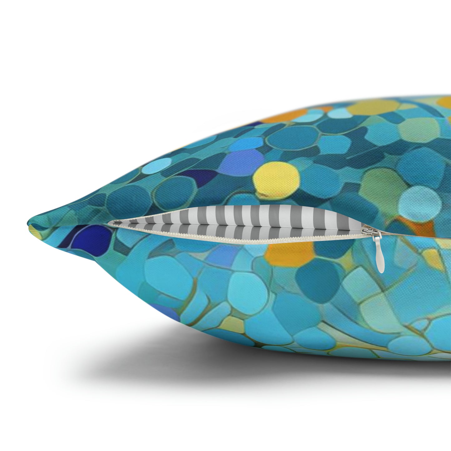 River of Gold Mosaic Square Pillow Case