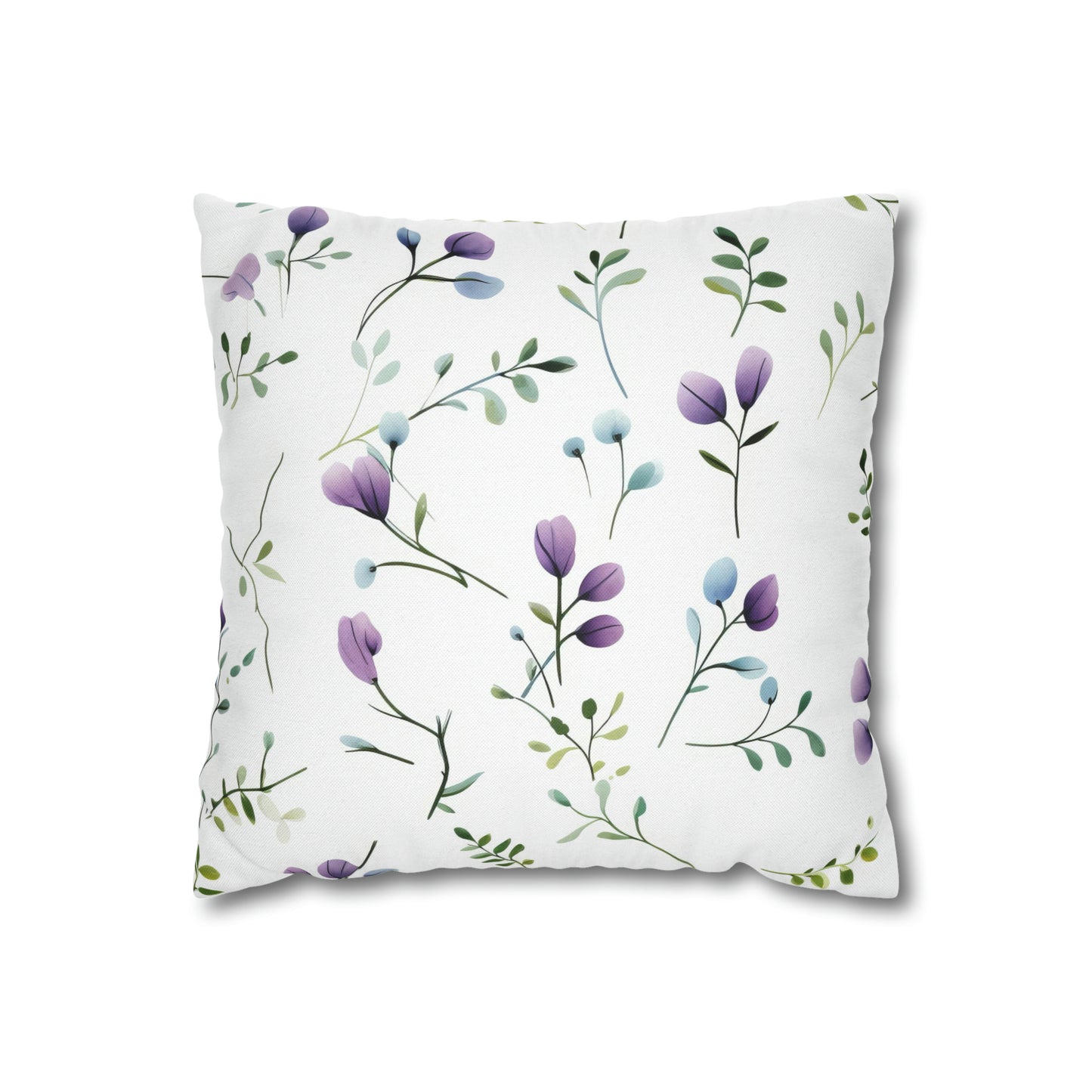 Dainty Purple Wildflowers Square Pillow Case