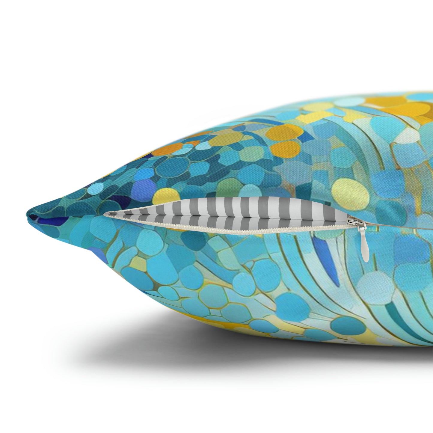 River of Gold Mosaic Square Pillow Case