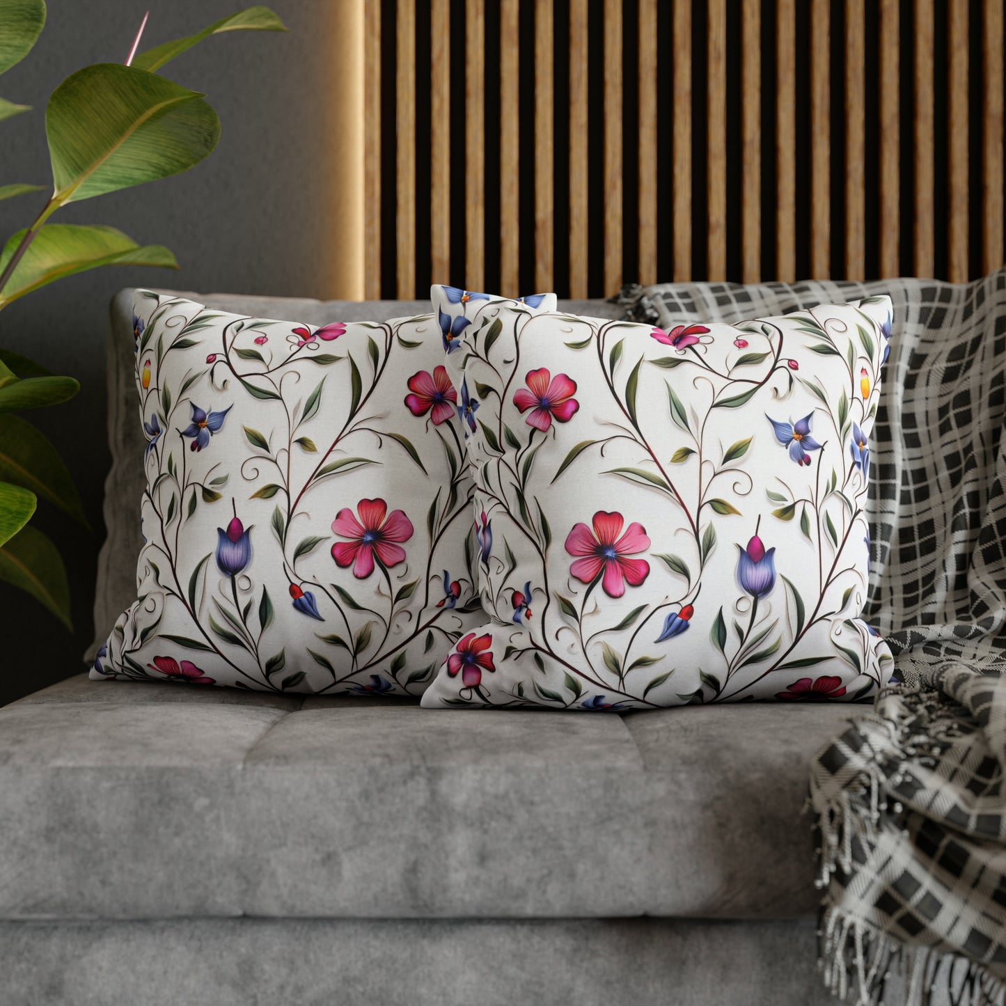 Fancy Flowers Square Pillow Case