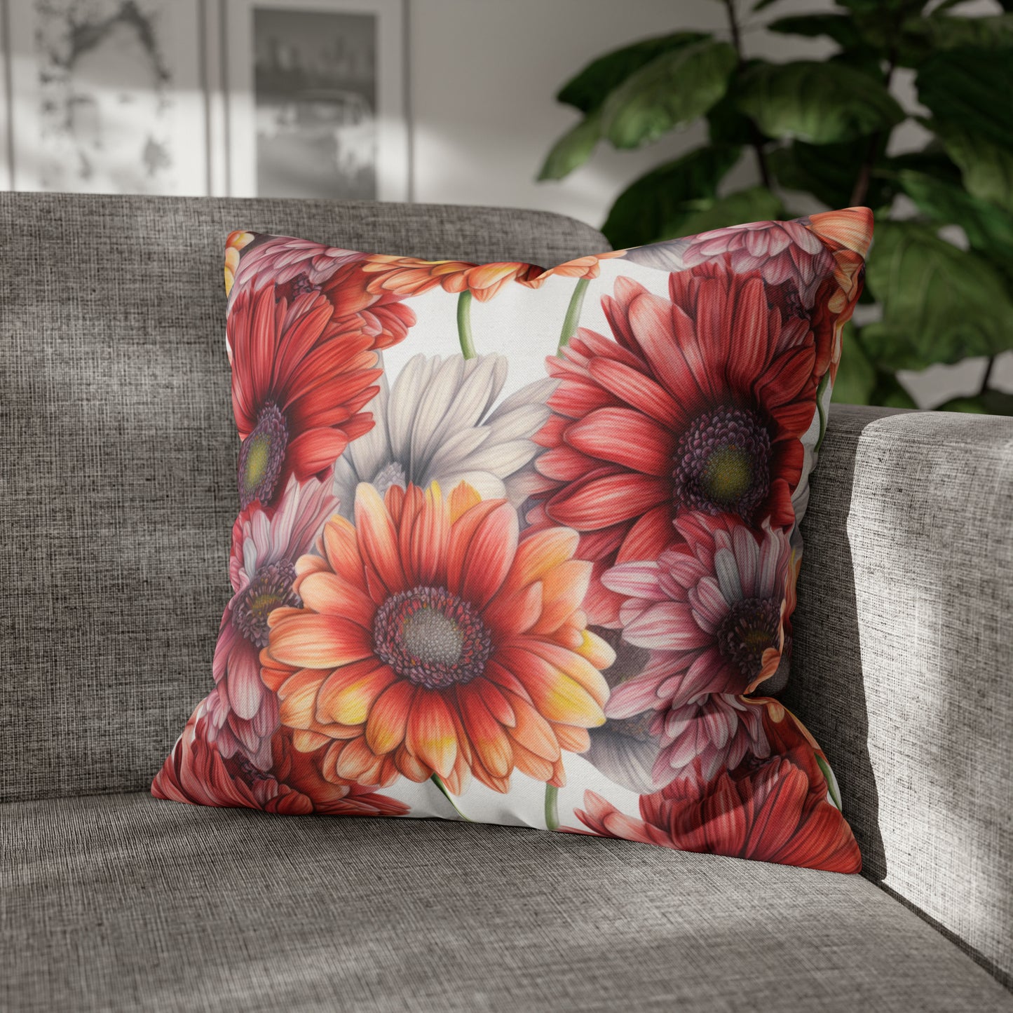 Daisies Square Pillow Case