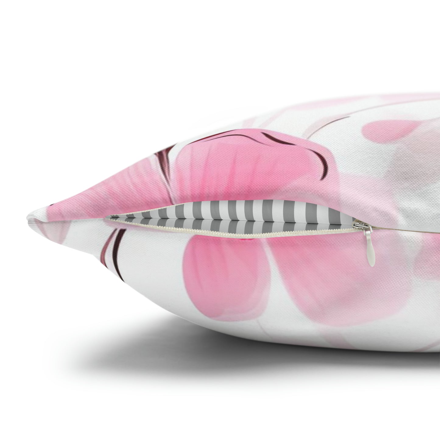 Pink Whimsy Wildflowers Square Pillow Case