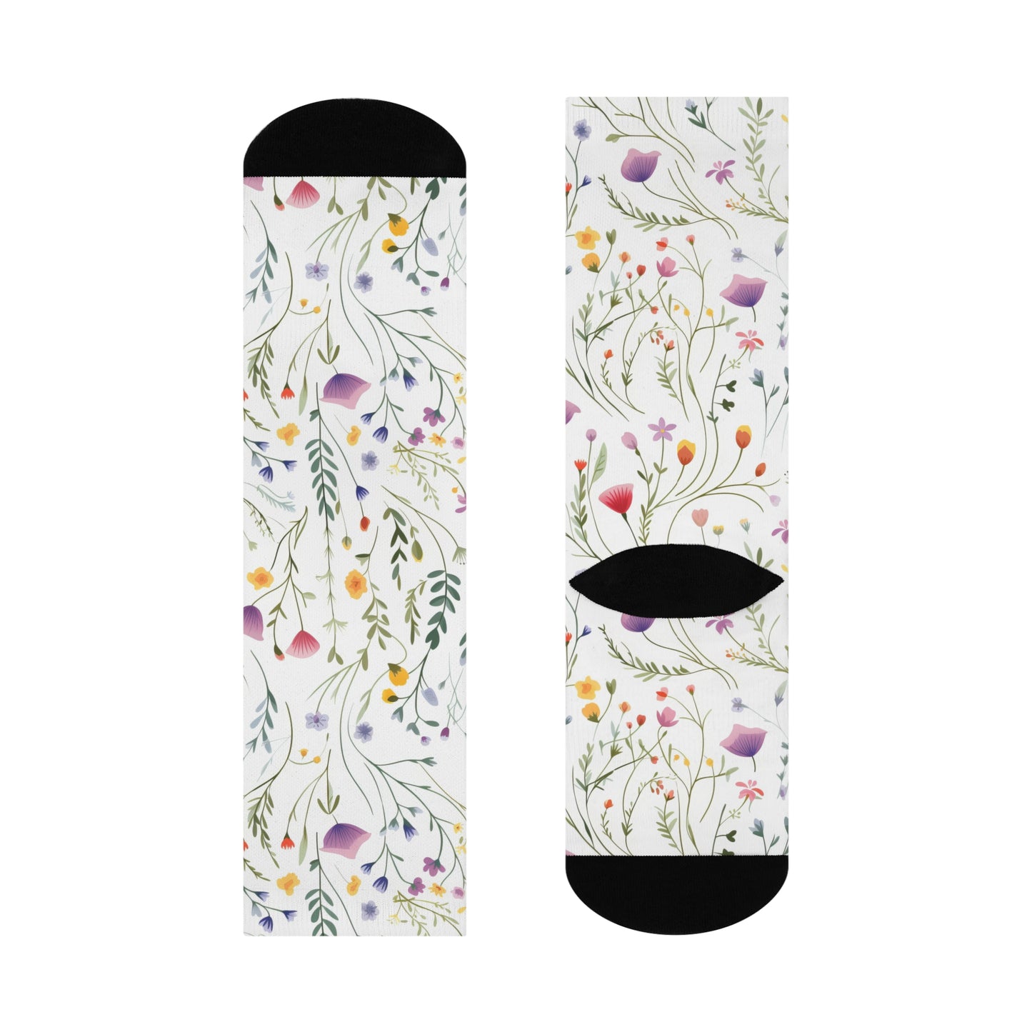 Dainty Wildflowers Cushioned Crew Socks