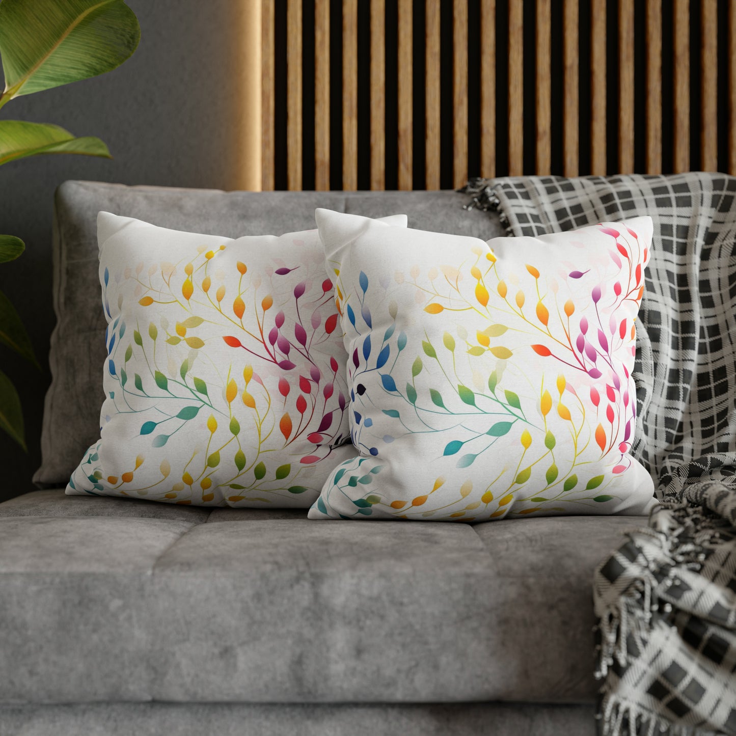 Prismatic Vines Square Pillow Case