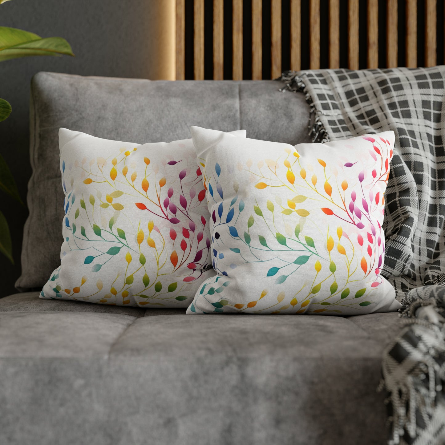 Prismatic Vines Square Pillow Case