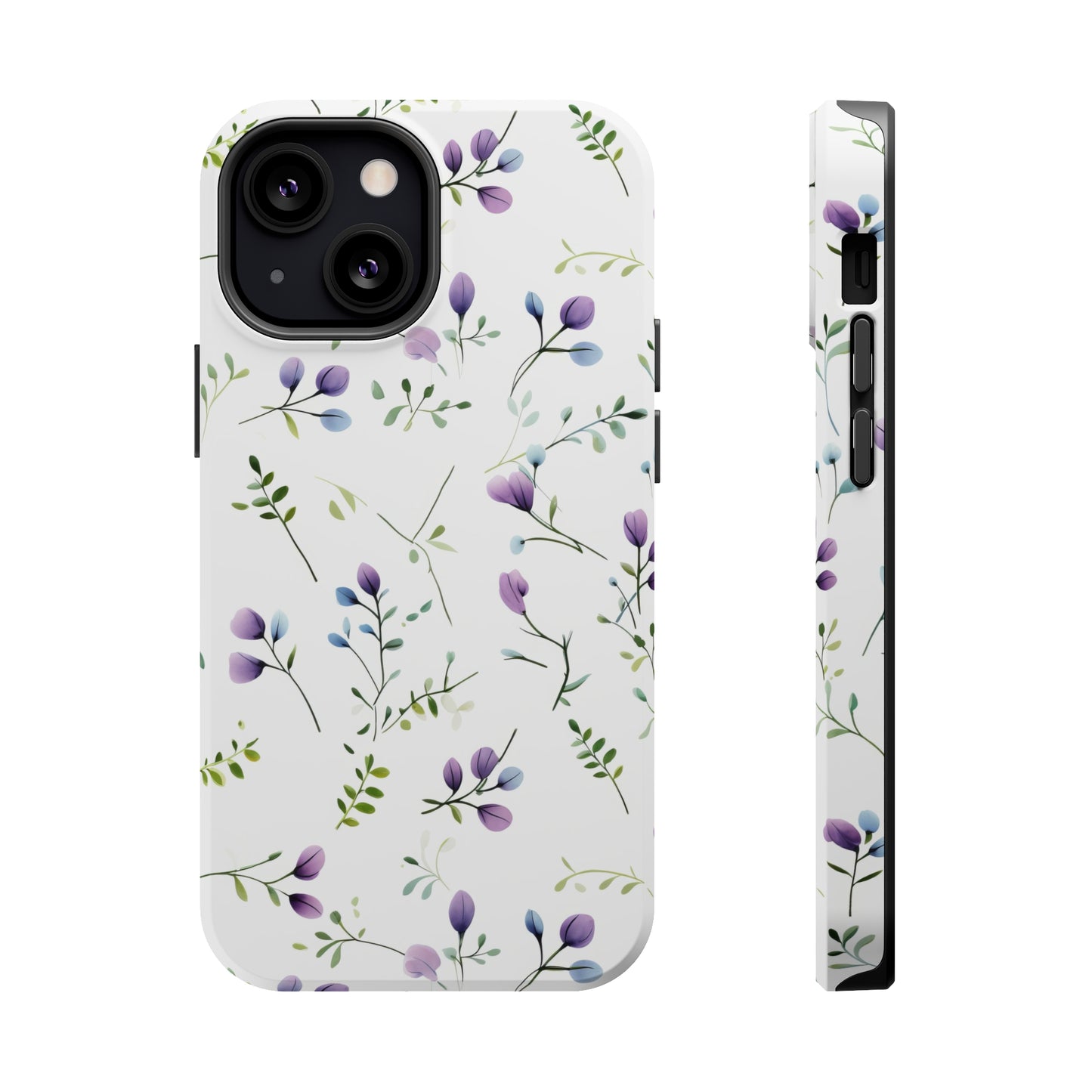 Dainty Purple Wildflowers MagSafe Tough iPhone Case