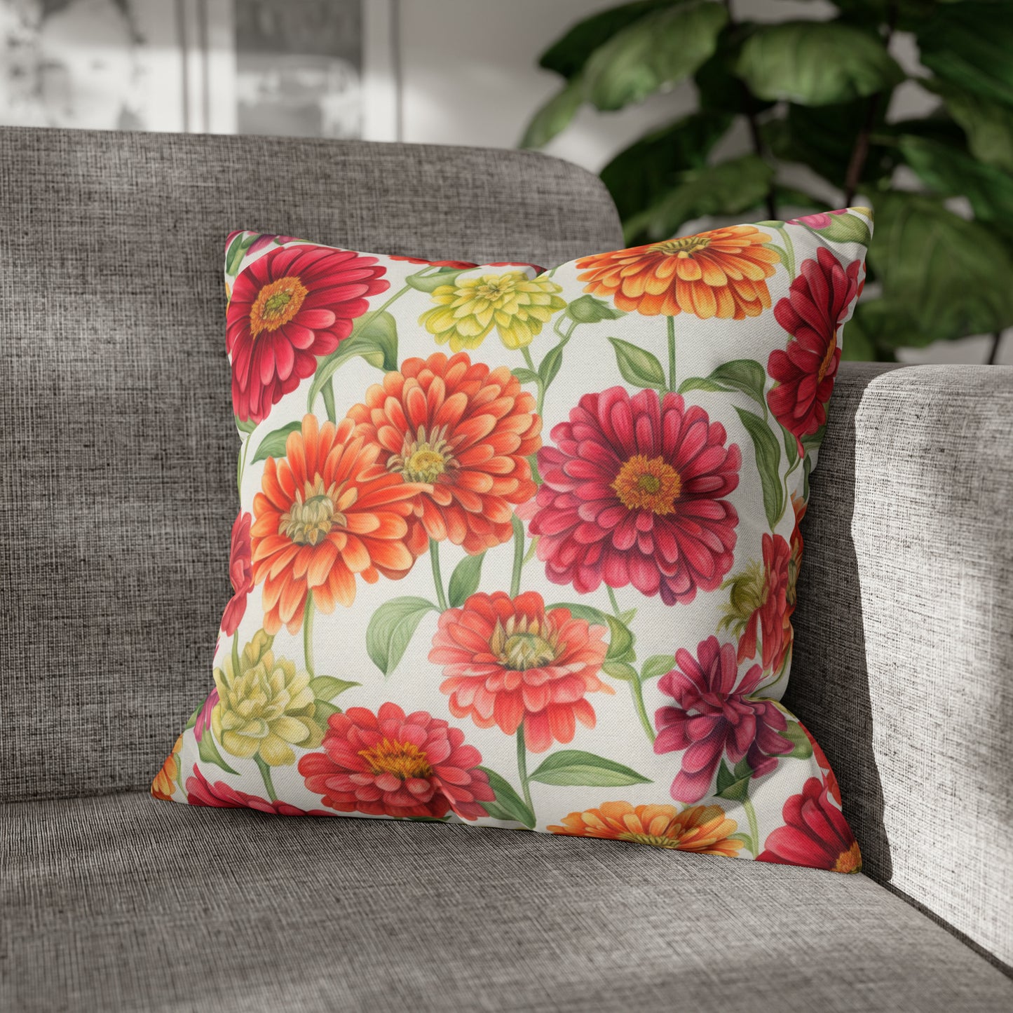 Zinnias Square Pillow Case