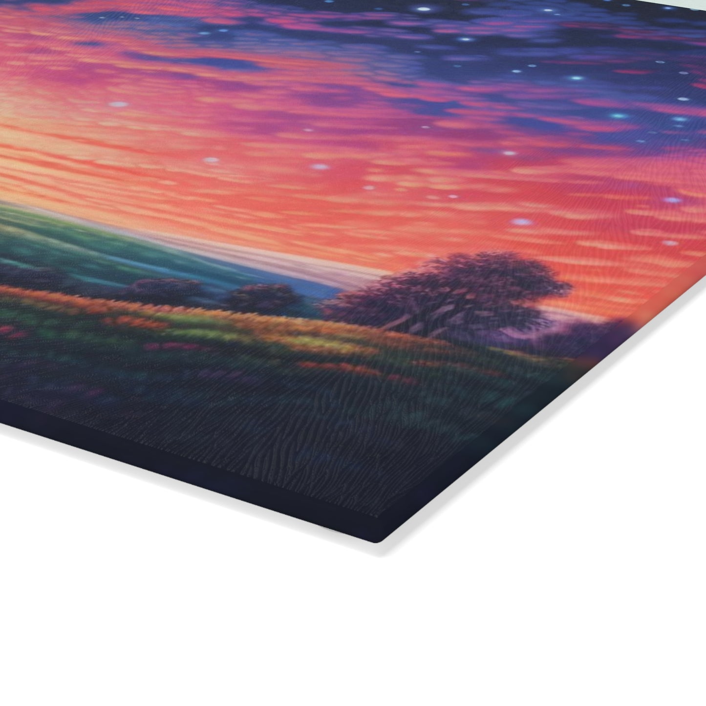 Prismatic Landscape Sunset Glass Cutting Board