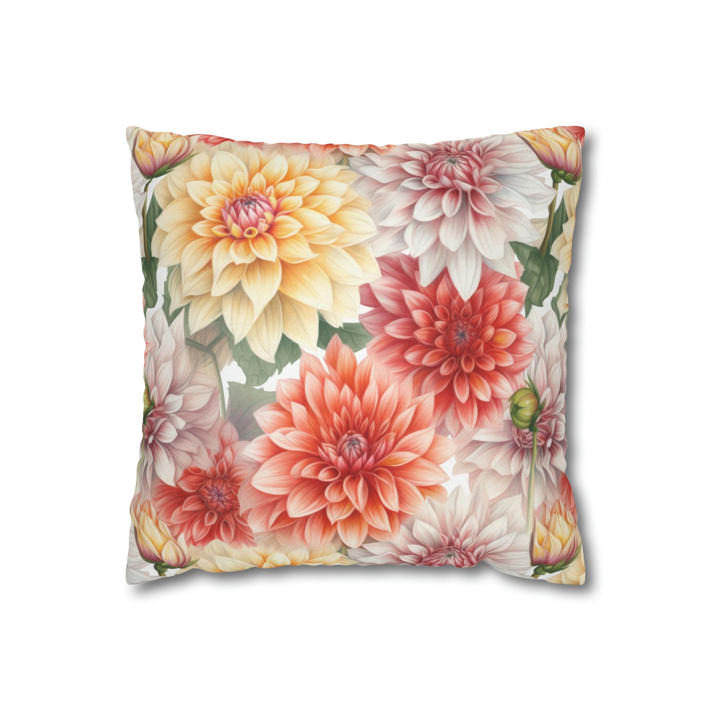 Dahlias Square Pillow Case
