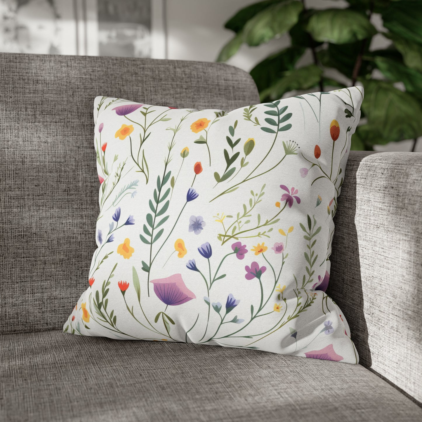 Dainty Wildflowers Square Pillow Case