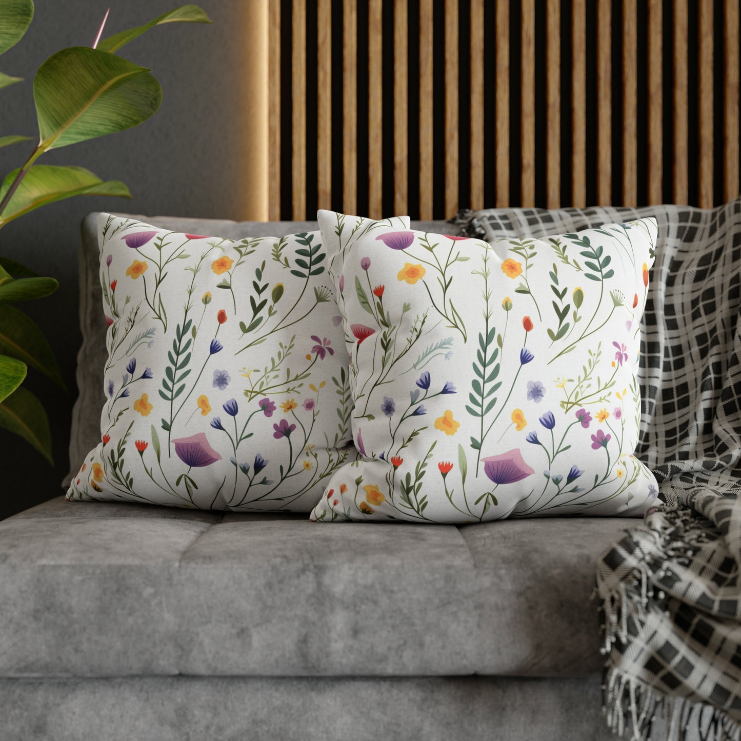 Dainty Wildflowers Square Pillow Case