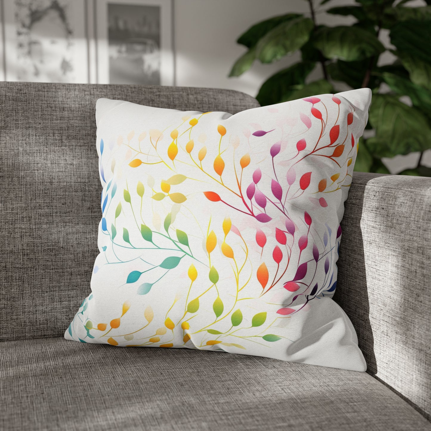Prismatic Vines Square Pillow Case