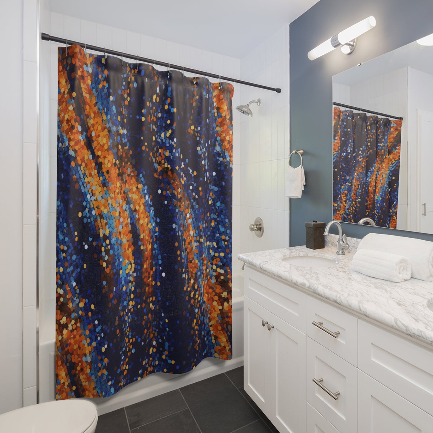 Goldfish in Water Mosaic Shower Curtain
