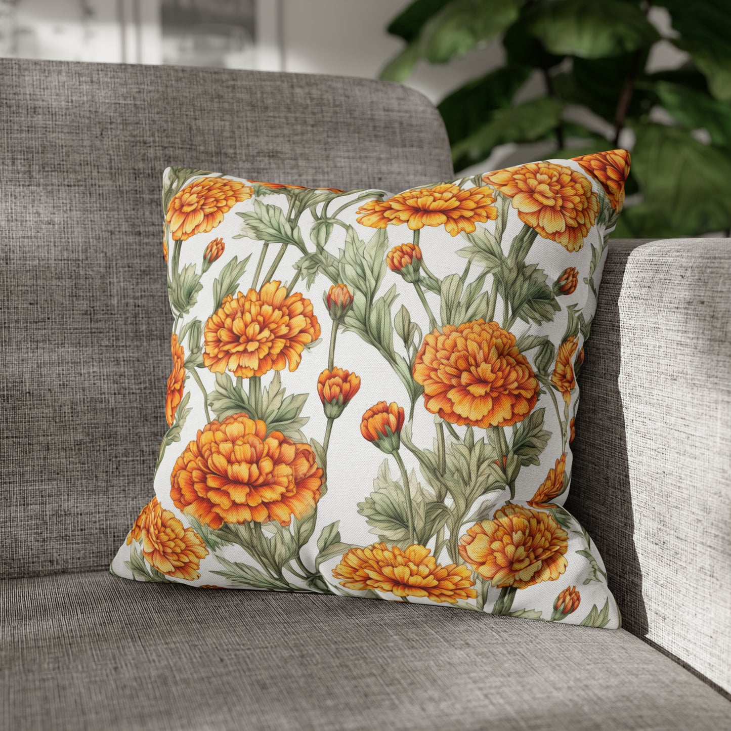 Marigolds Square Pillow Case