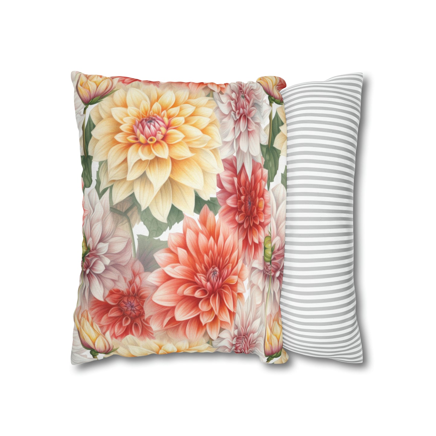 Dahlias Square Pillow Case