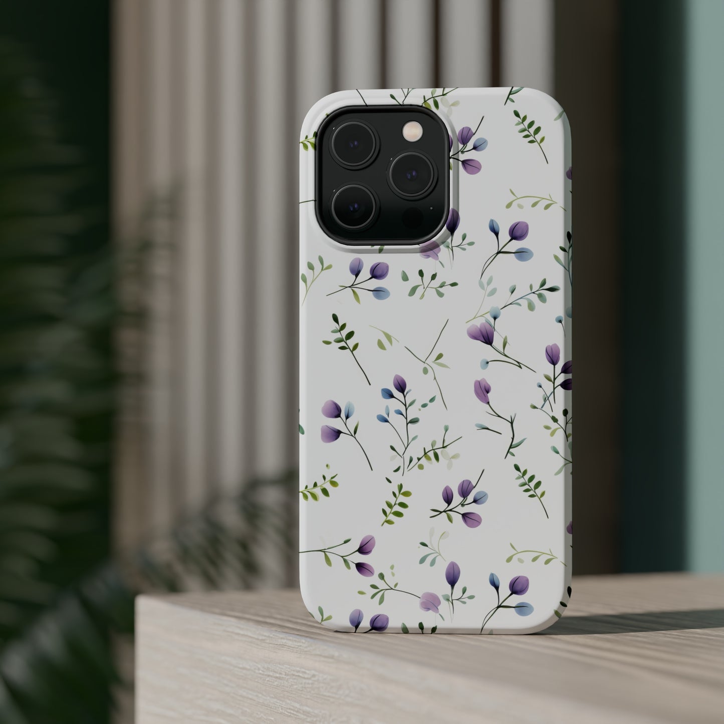 Dainty Purple Wildflowers MagSafe Tough iPhone Case