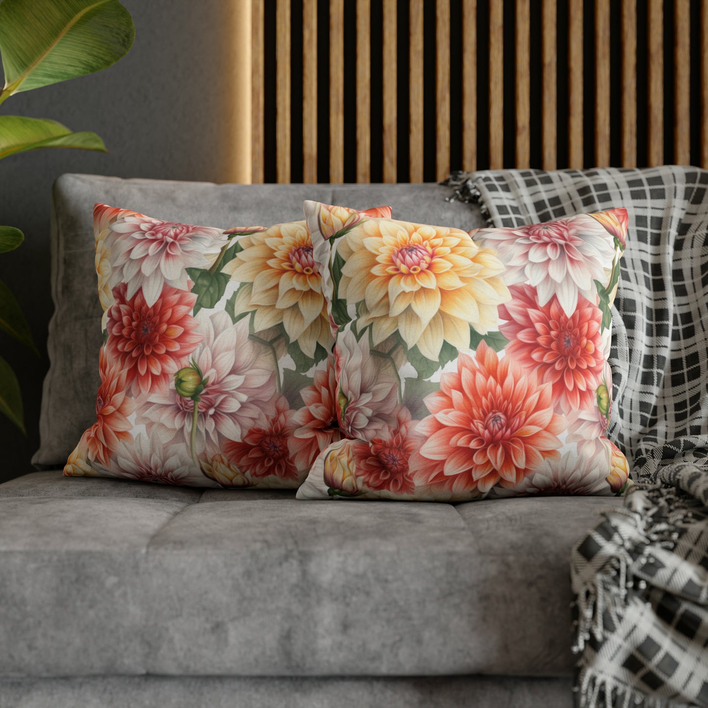 Dahlias Square Pillow Case