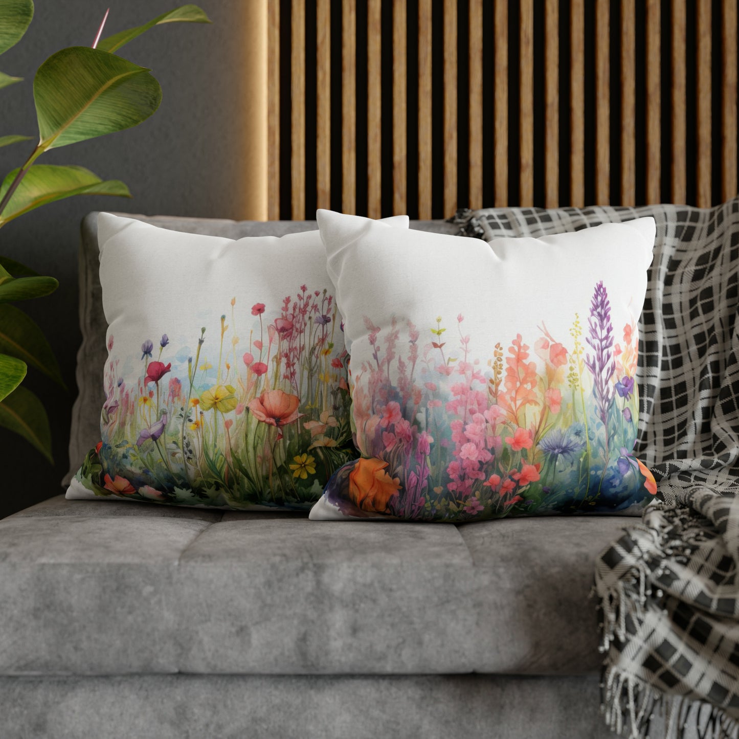 Meadow Wildflowers Square Pillow Case