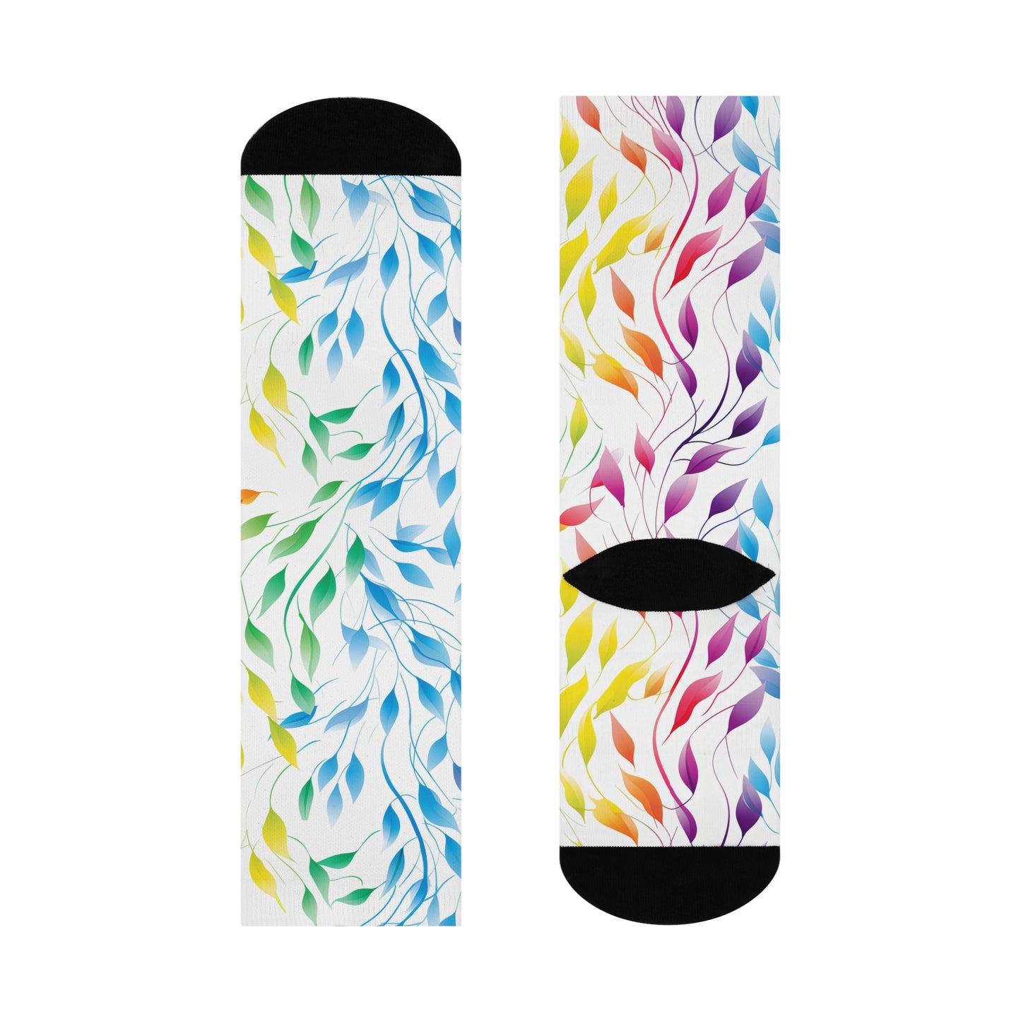 Rainbow Vines Cushioned Crew Socks