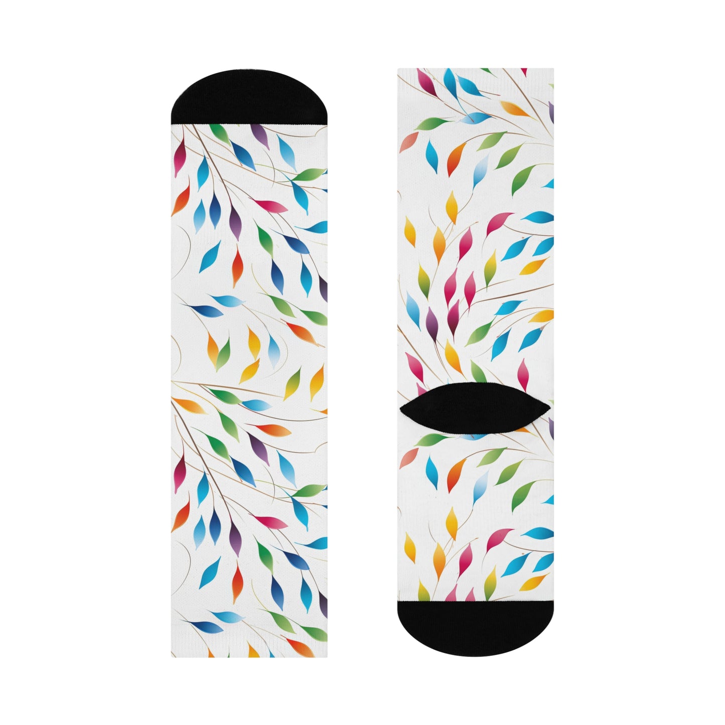 Rainbow Leaves Cushioned Crew Socks