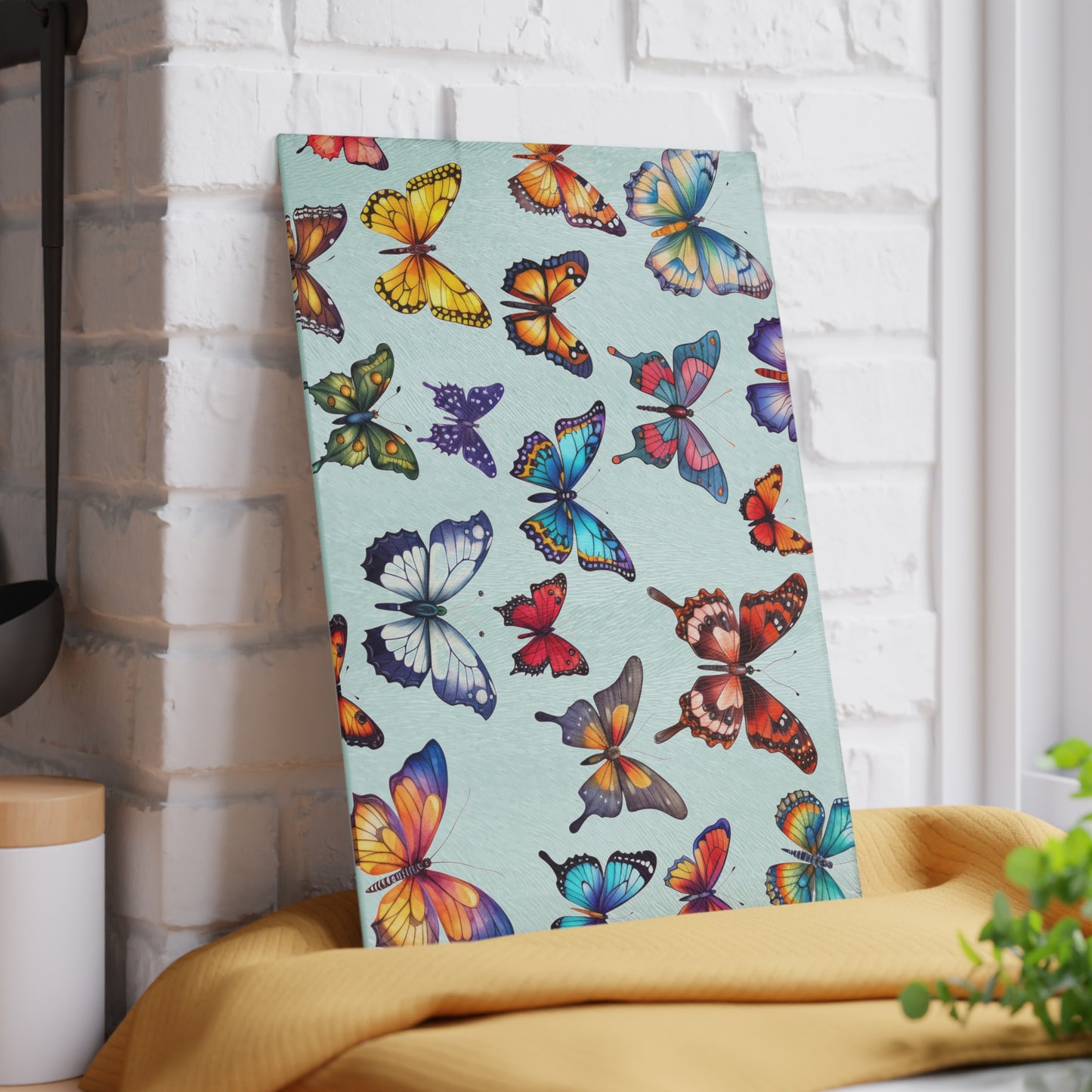 Butterfly Whimsy Glass Cutting Board