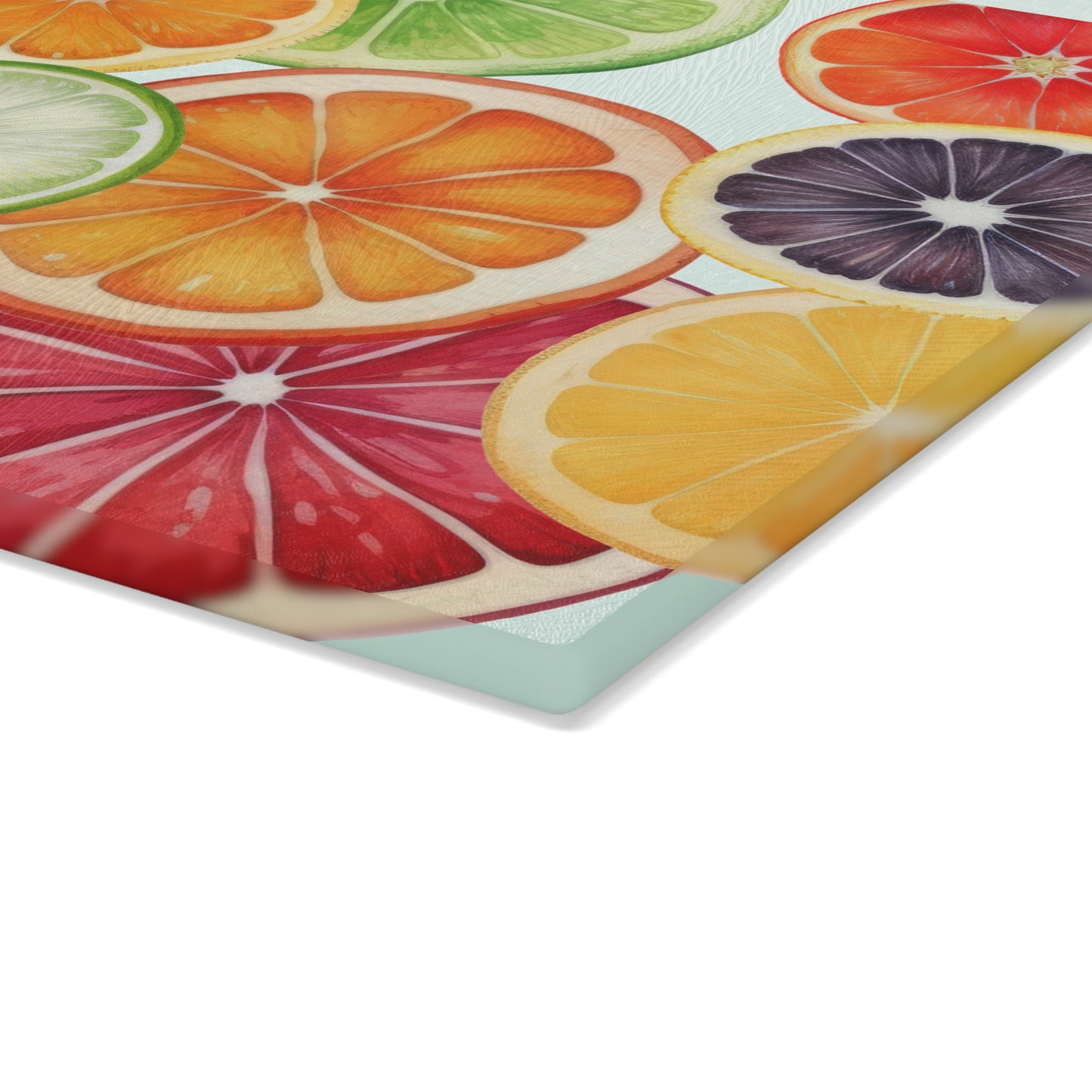 Fruit Slices Glass Cutting Board