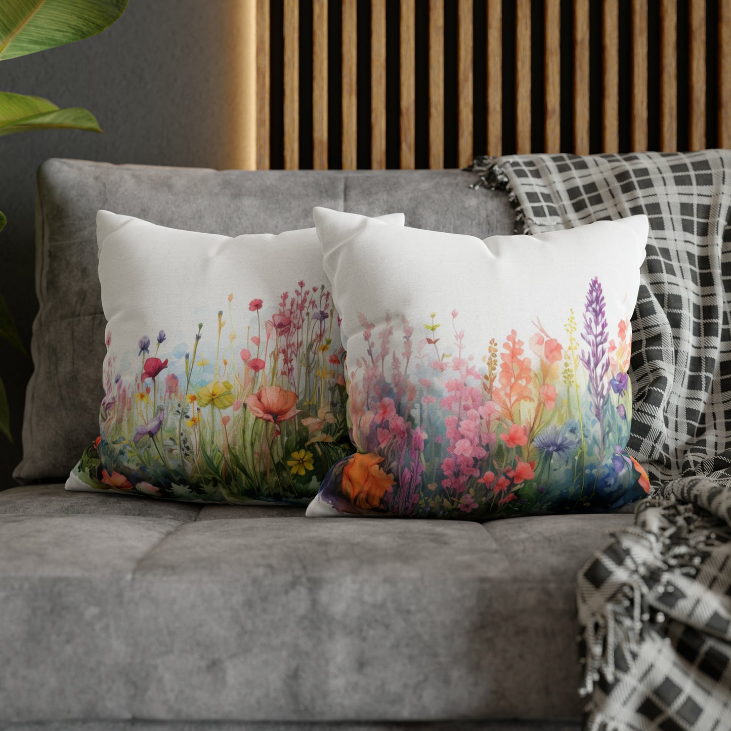Meadow Wildflowers Square Pillow Case