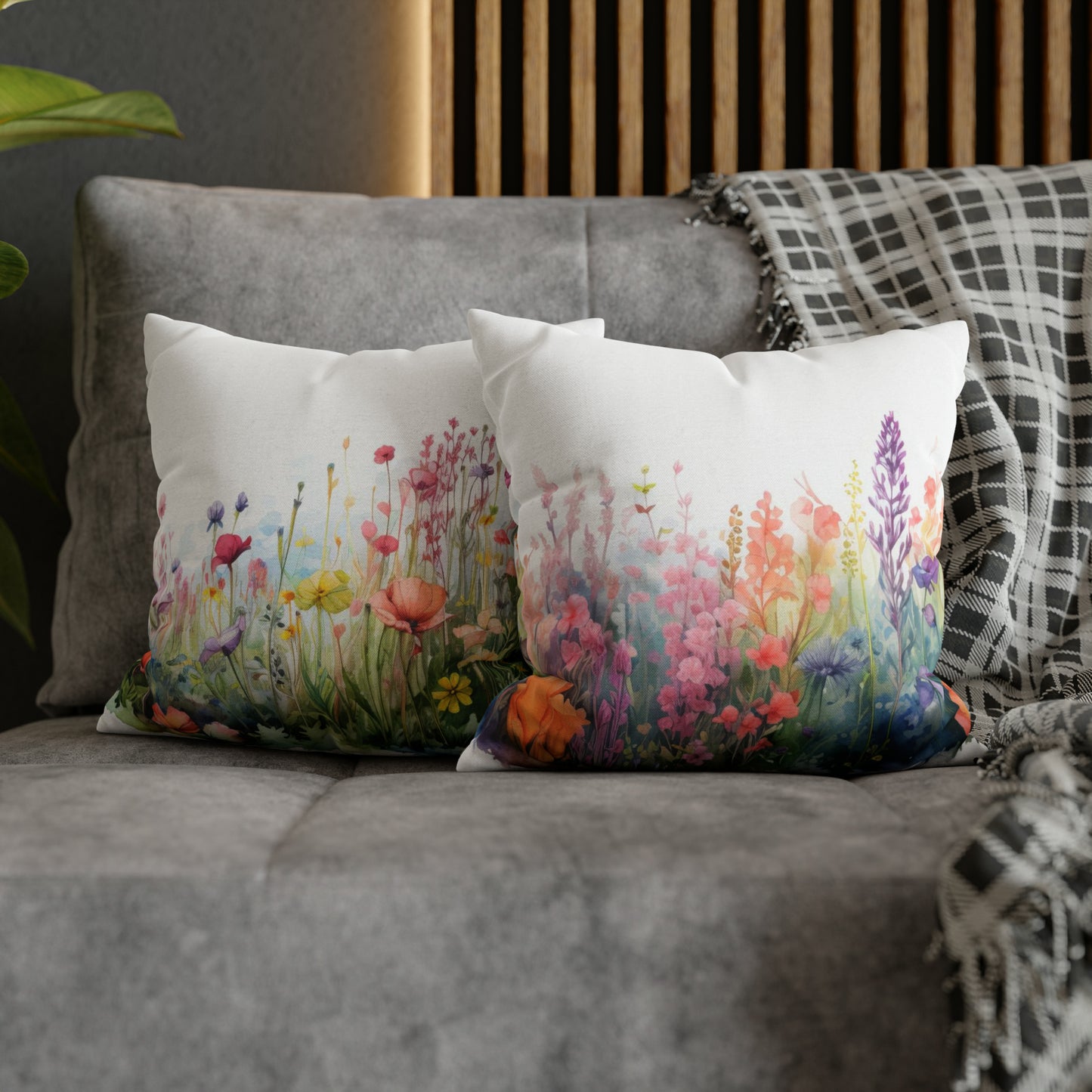 Meadow Wildflowers Square Pillow Case