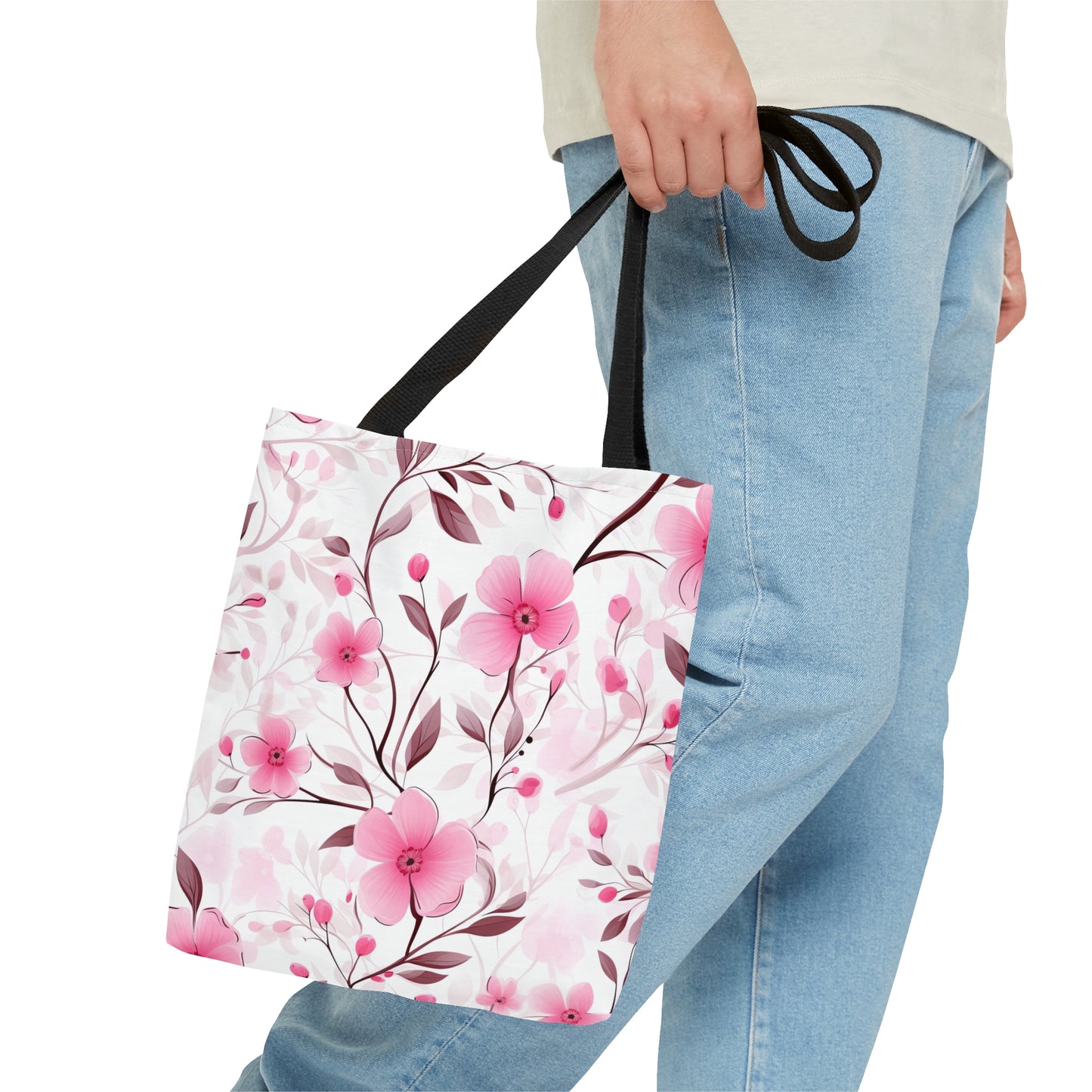 Pink Whimsy Wildflowers Tote Bag