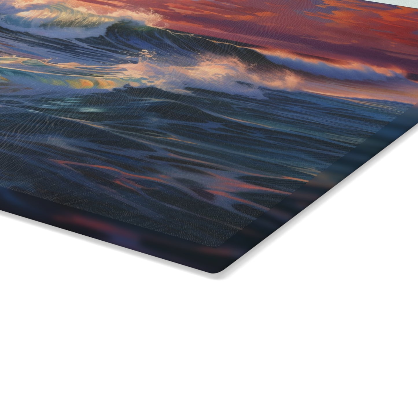 Ocean Sunset Glass Cutting Board
