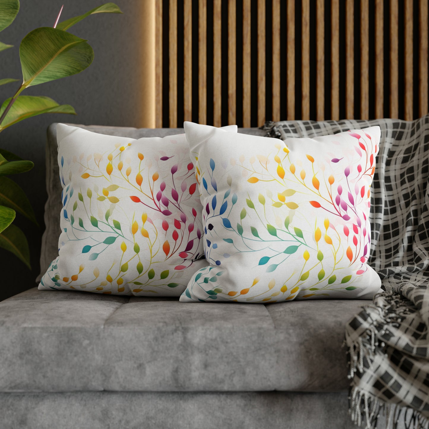 Prismatic Vines Square Pillow Case