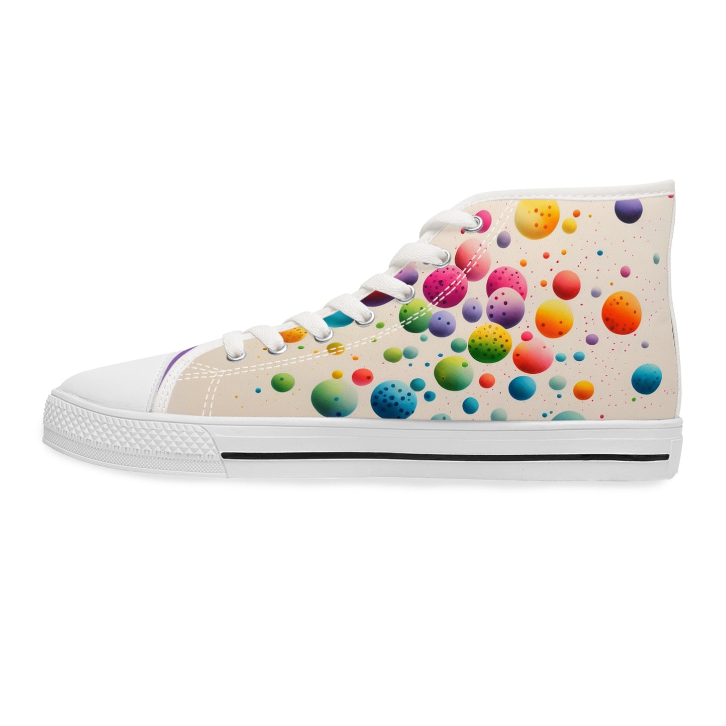 Multicolor Dots Women's High Top Sneakers