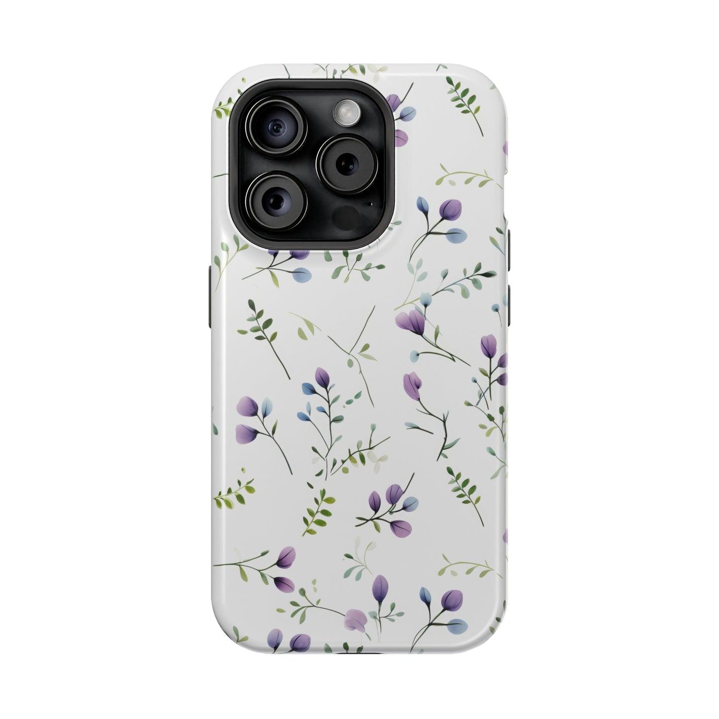 Dainty Purple Wildflowers MagSafe Tough iPhone Case