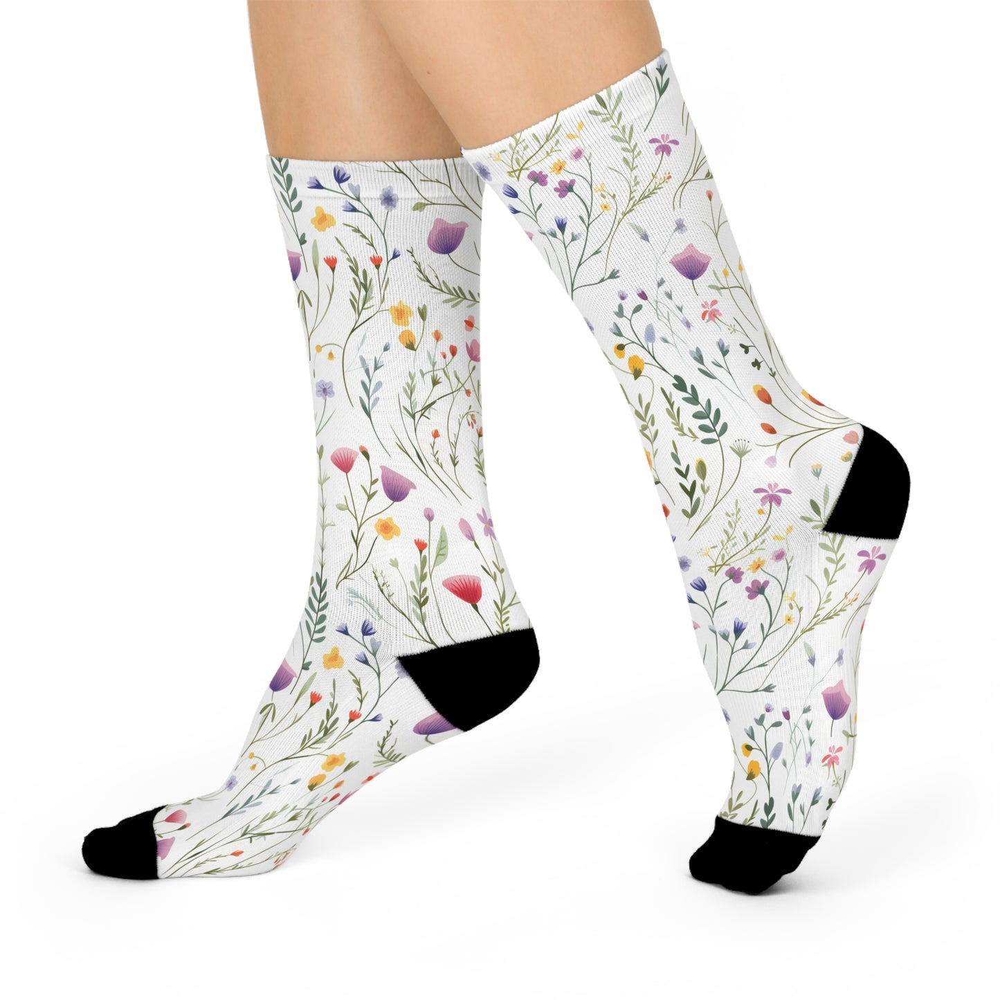 Dainty Wildflowers Cushioned Crew Socks